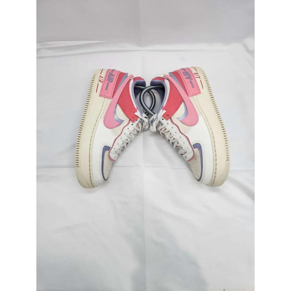 Nike Air Force 1 Shadow SE Women's Athletic Sneakers Summit White Pink Used 7